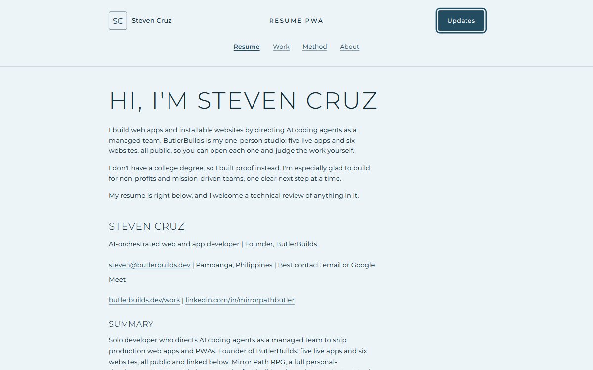 Screenshot of Steven Cruz Resume